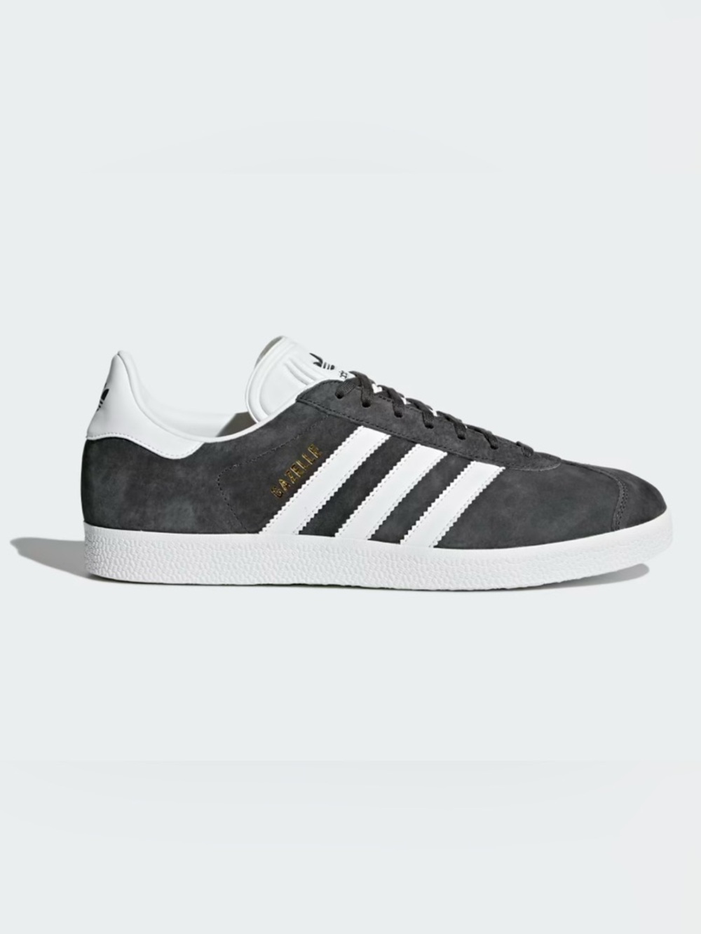 Adidas Gazelle Gray Suede Sneakers - White Stripes Classic - Size 8
